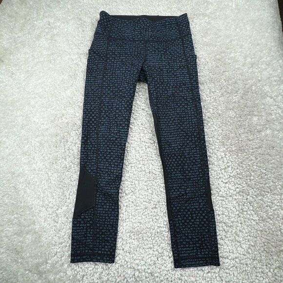 Lululemon Pace Rival Crop Legging Shatter Weave Desert Teal Blue - Picture 2 of 14